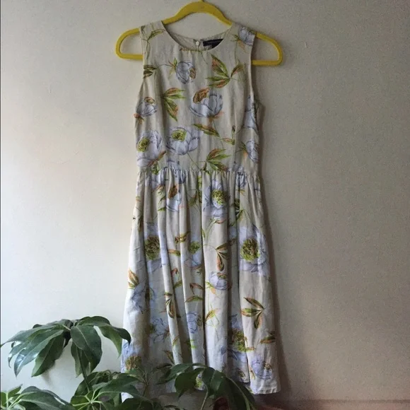 French Connection | Dresses | Fcuk French Connection Linen Floral Aline  Dress | Poshmark